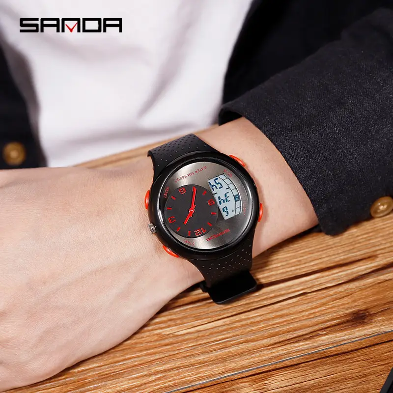 Sanda Men's Waterproof Digital Watch Black - Image 9