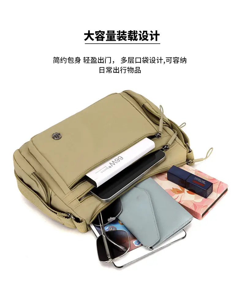 Women's Nylon Travel Crossbody Bag Brown Large Capacity β feature 9
