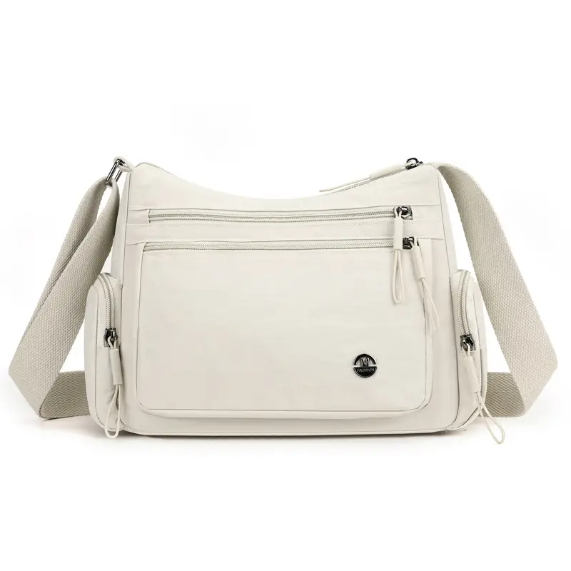 Women's Nylon Travel Crossbody Bag Brown Large Capacity - Image 3