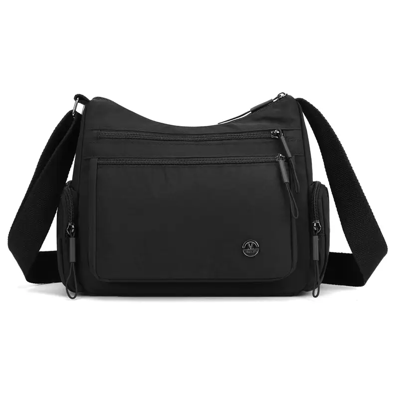 Women's Nylon Travel Crossbody Bag Brown Large Capacity - Image 4
