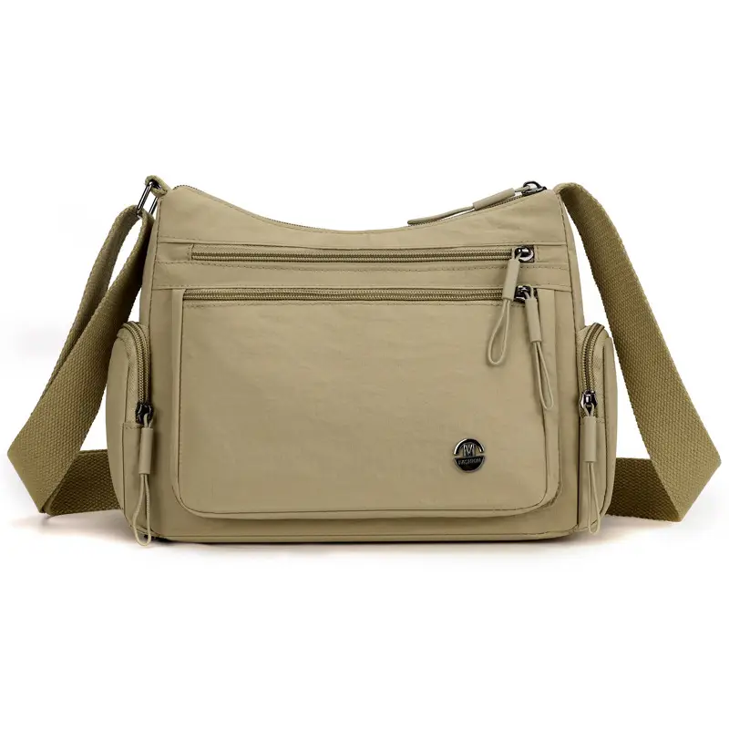 Women's Nylon Travel Crossbody Bag Brown Large Capacity - Image 5