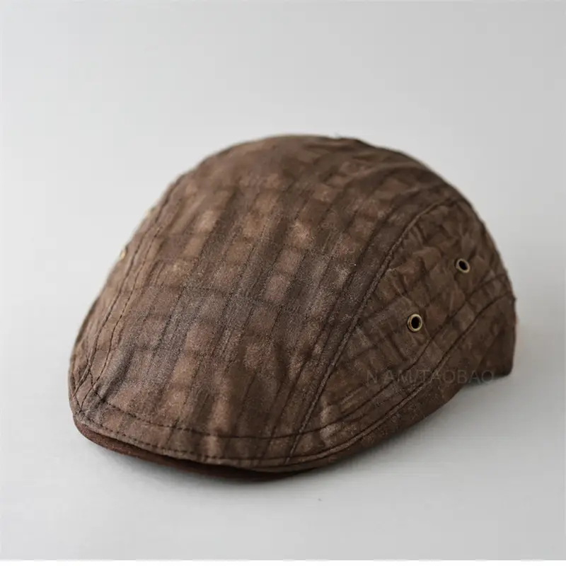 Men's Blue Plaid British Style Cap - Image 5