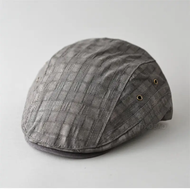 Men's Blue Plaid British Style Cap - Image 7