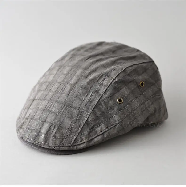 Men's Blue Plaid British Style Cap — feature 4