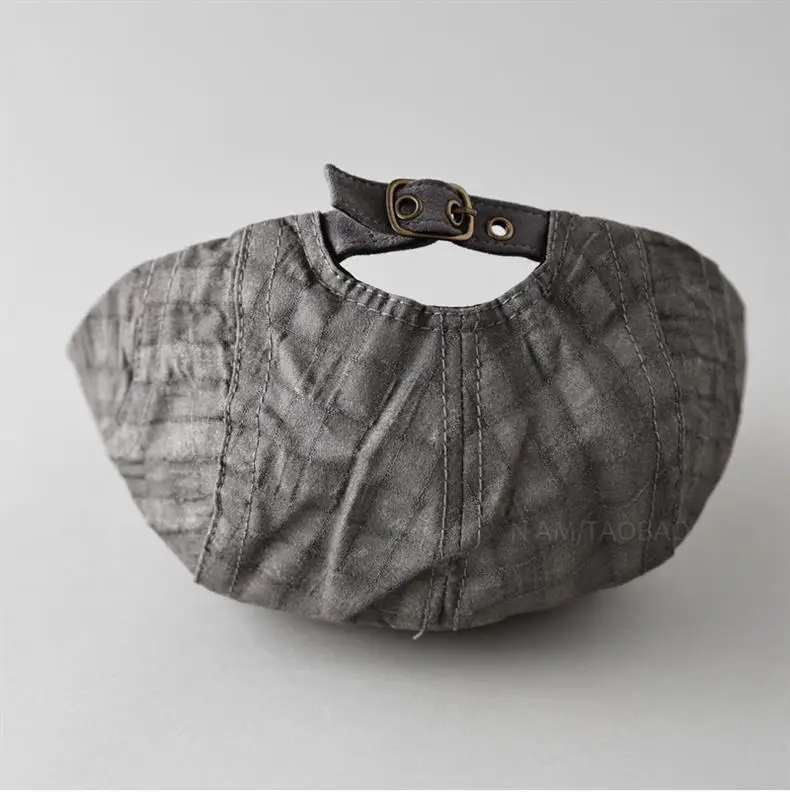 Men's Blue Plaid British Style Cap — feature 6