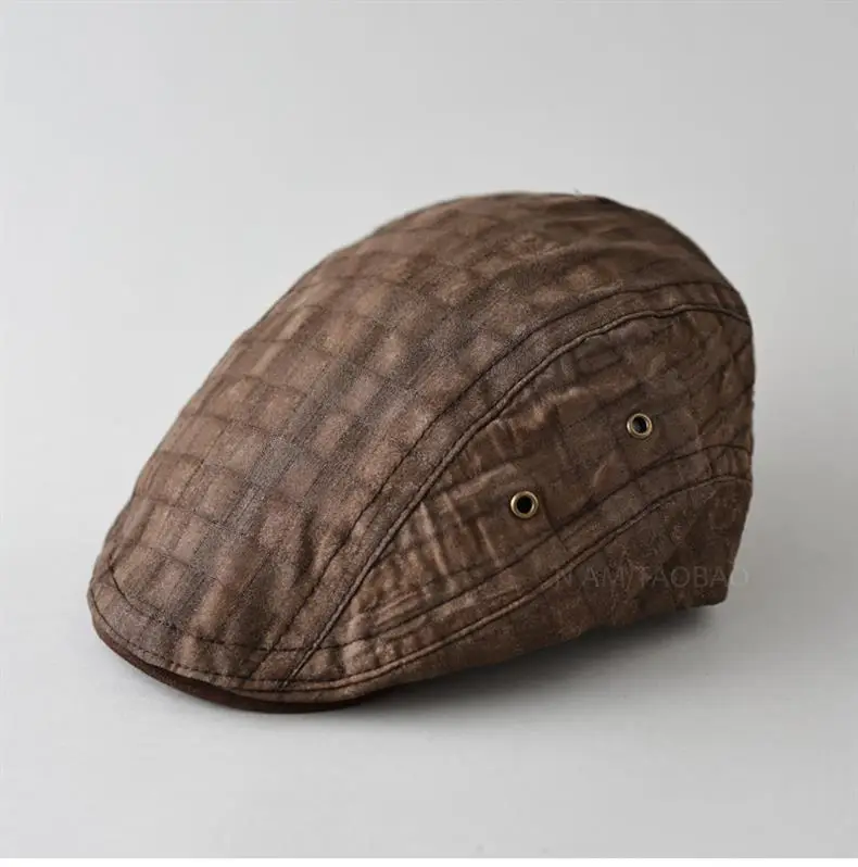Men's Blue Plaid British Style Cap — feature 8