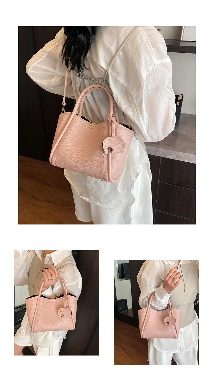 Vintage Fashion Large Capacity Tote Bag Women's 2025 Spring New Fashionable Casual Shoulder Bag Solid Color Simple Crossbody Bag — feature 10