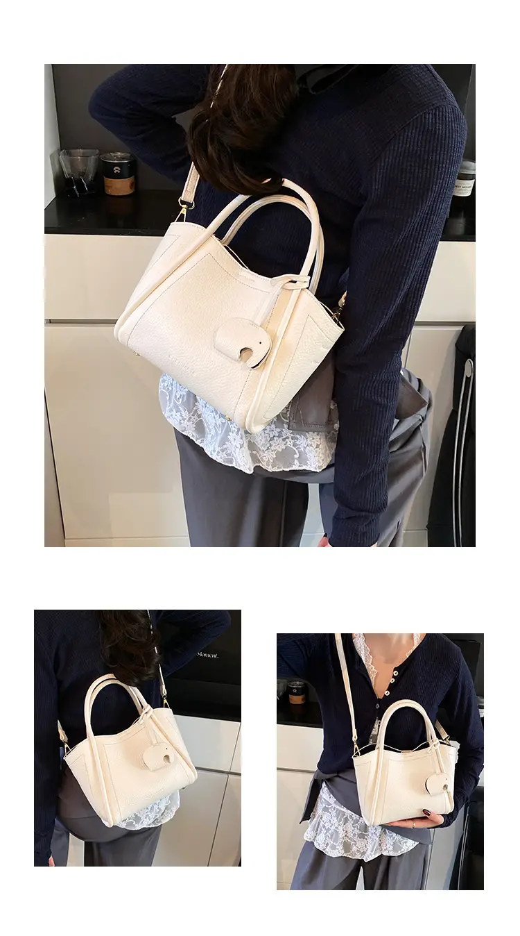 Vintage Fashion Large Capacity Tote Bag Women's 2025 Spring New Fashionable Casual Shoulder Bag Solid Color Simple Crossbody Bag — feature 12