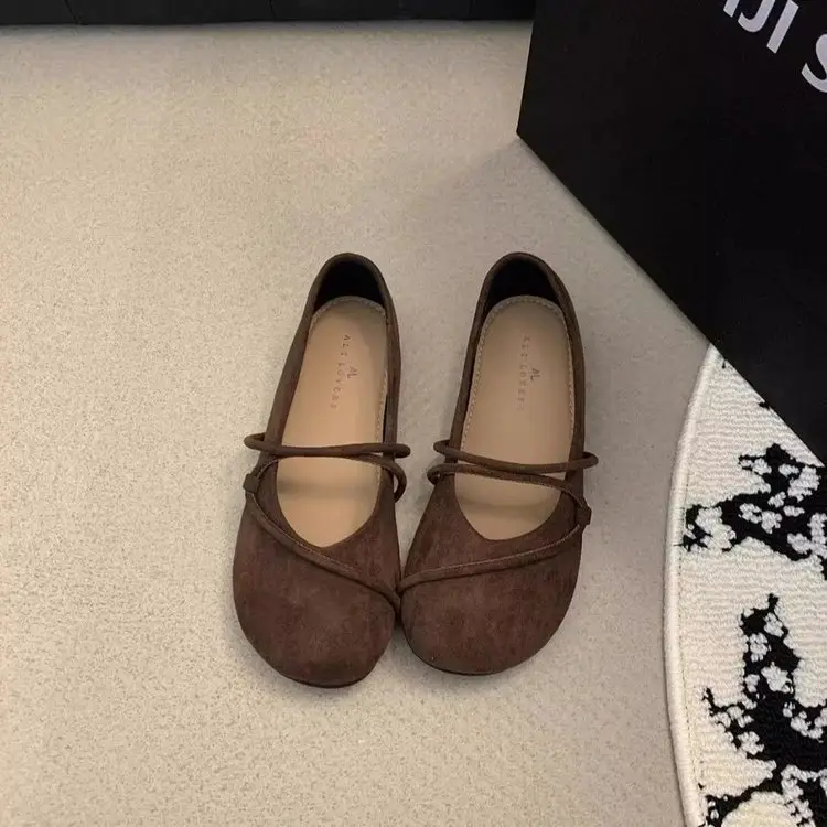 Round Toe Retro Soft Bottom Birkenstocks Shoes Women's 2025 Spring Mary Jane Flat Mori Style Single Shoes Ballet Grandma Shoes - Image 6