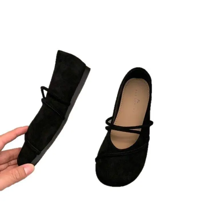 Round Toe Retro Soft Bottom Birkenstocks Shoes Women's 2025 Spring Mary Jane Flat Mori Style Single Shoes Ballet Grandma Shoes - Image 7
