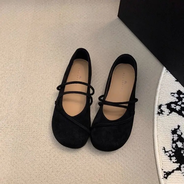 Round Toe Retro Soft Bottom Birkenstocks Shoes Women's 2025 Spring Mary Jane Flat Mori Style Single Shoes Ballet Grandma Shoes — feature 12