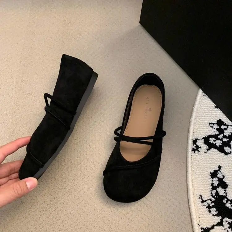 Round Toe Retro Soft Bottom Birkenstocks Shoes Women's 2025 Spring Mary Jane Flat Mori Style Single Shoes Ballet Grandma Shoes — feature 13
