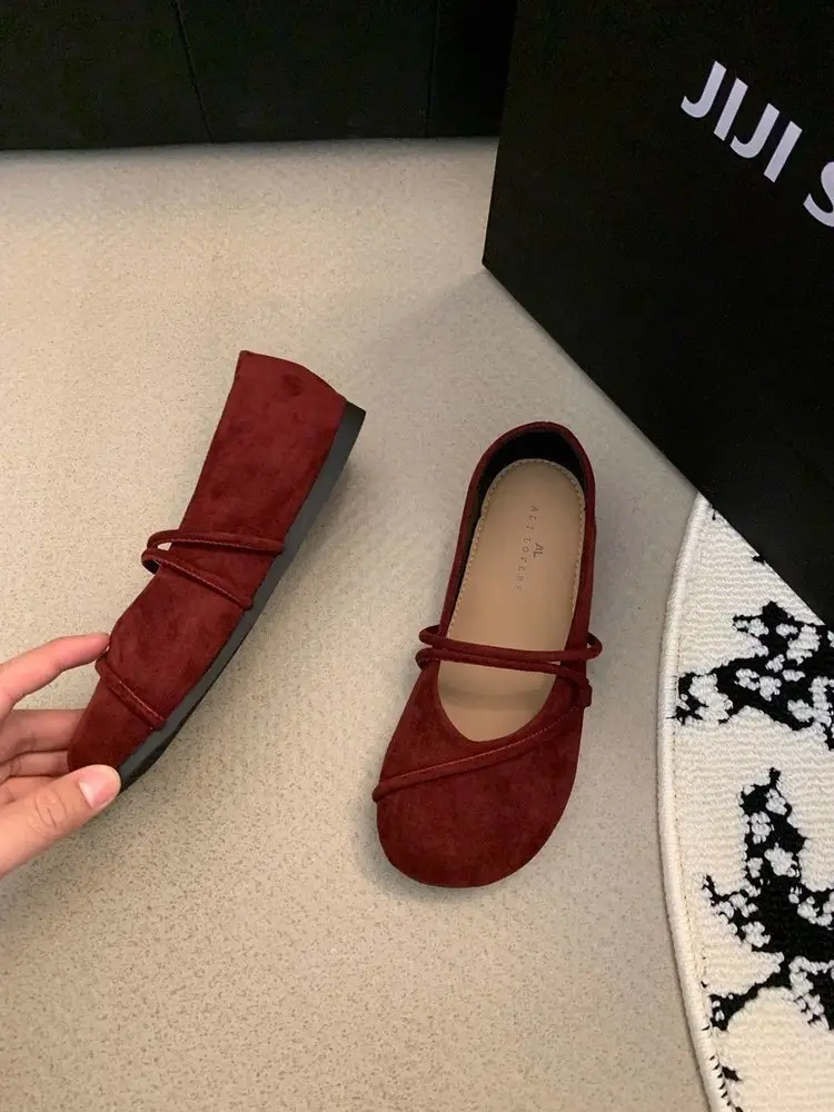 Round Toe Retro Soft Bottom Birkenstocks Shoes Women's 2025 Spring Mary Jane Flat Mori Style Single Shoes Ballet Grandma Shoes — feature 2