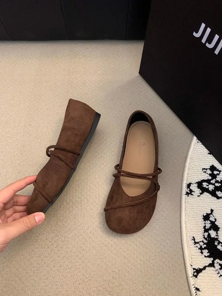 Round Toe Retro Soft Bottom Birkenstocks Shoes Women's 2025 Spring Mary Jane Flat Mori Style Single Shoes Ballet Grandma Shoes — feature 5