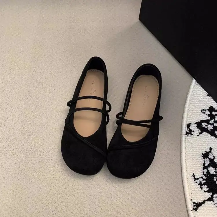 Round Toe Retro Soft Bottom Birkenstocks Shoes Women's 2025 Spring Mary Jane Flat Mori Style Single Shoes Ballet Grandma Shoes — feature 9
