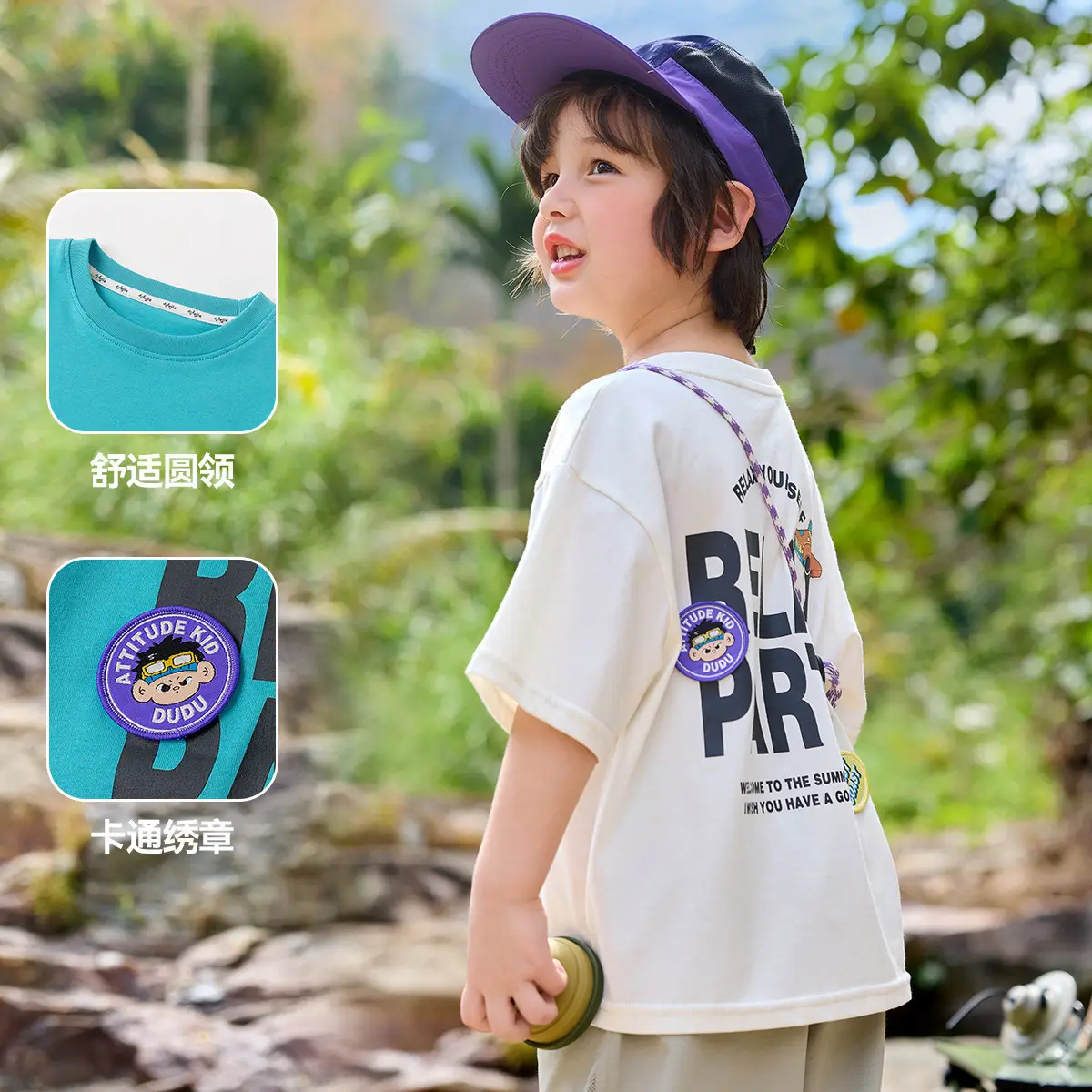 Dudujia Kids T-Shirt Summer Light Green Graphic Print - Image 2