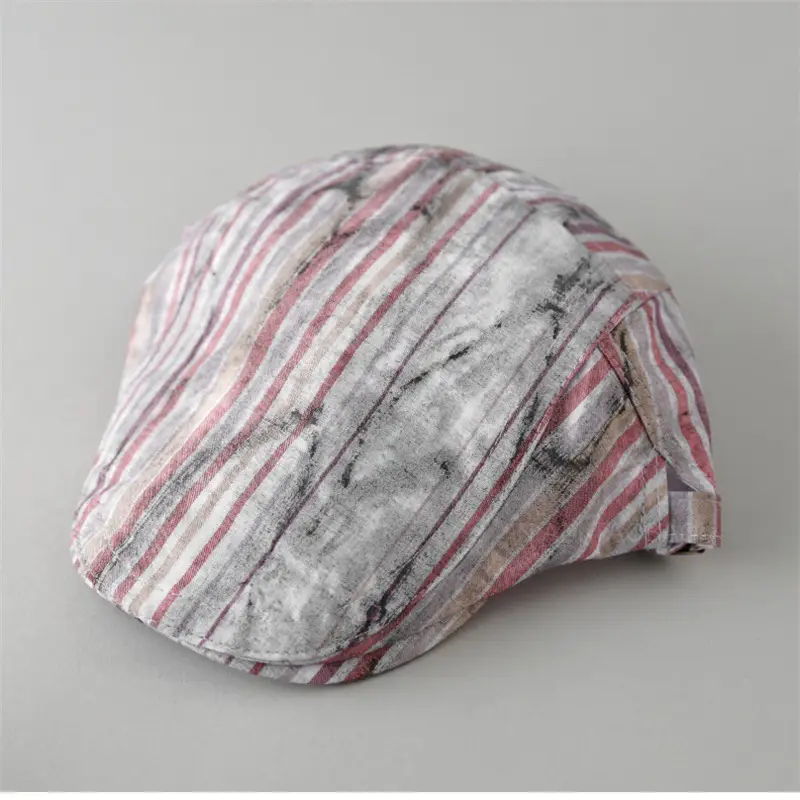 Men Women Stripe Graffiti Cap Spring Purple