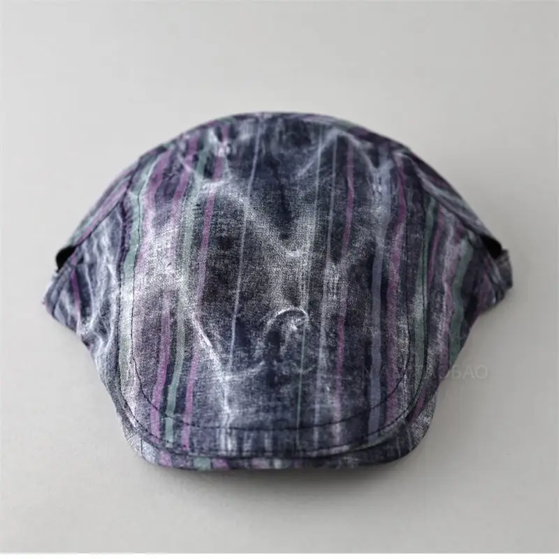 Men Women Stripe Graffiti Cap Spring Purple