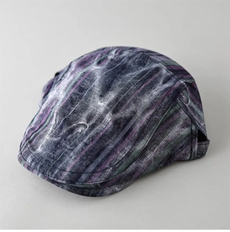 Men Women Stripe Graffiti Cap Spring Purple — feature 3