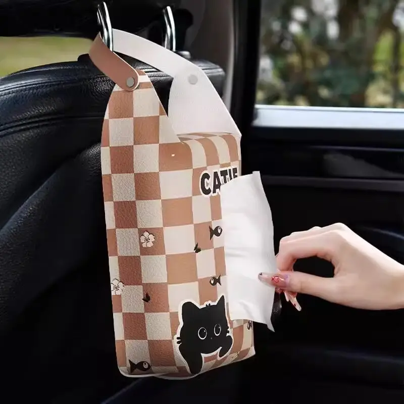 Cat Checkered Cartoon Paper Box for Home - Image 7