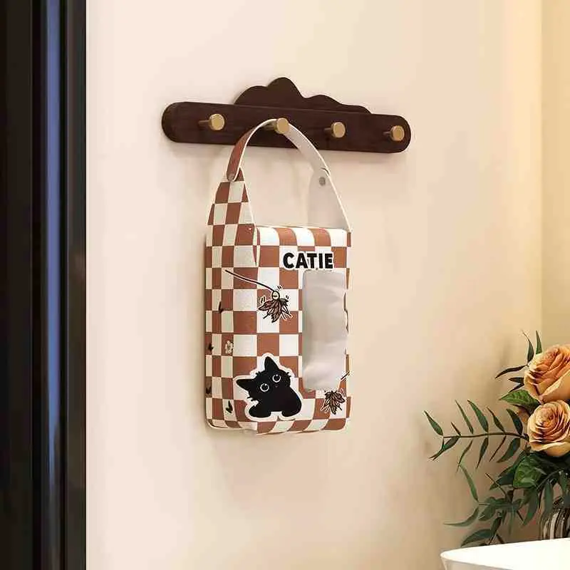 Cat Checkered Cartoon Paper Box for Home - Image 4