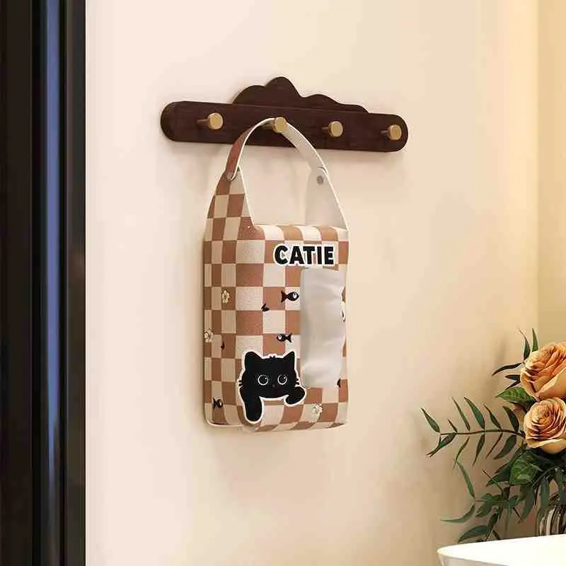 Cat Checkered Cartoon Paper Box for Home - Image 5