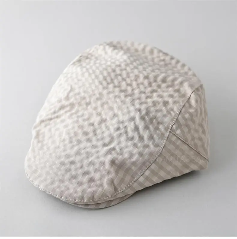 Men & Women Plaid Cap Summer Thin Breathable — feature 1