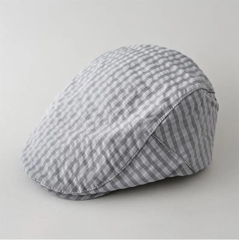 Men & Women Plaid Cap Summer Thin Breathable — feature 10