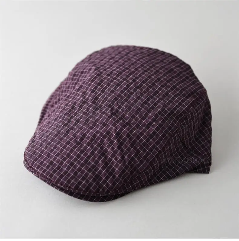 Men & Women Plaid Cap Summer Thin Breathable — feature 6