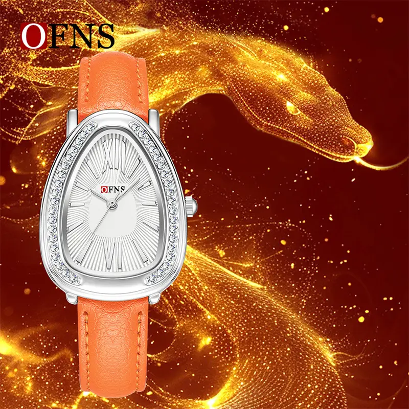 Women's Luxury Quartz Watch with Diamond Bezel and Black Belt - Image 11