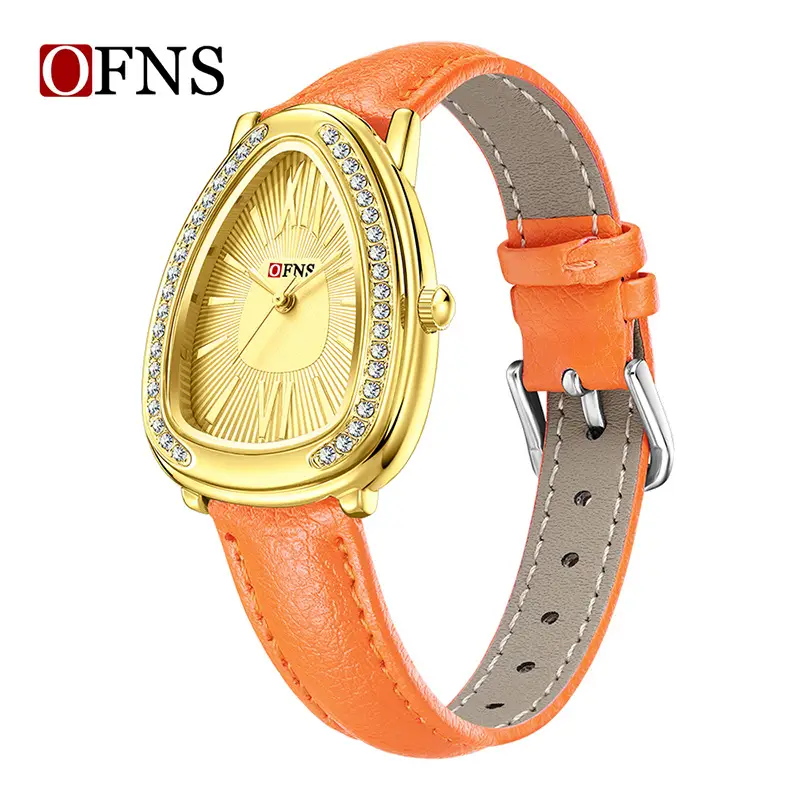 Women's Luxury Quartz Watch with Diamond Bezel and Black Belt - Image 3