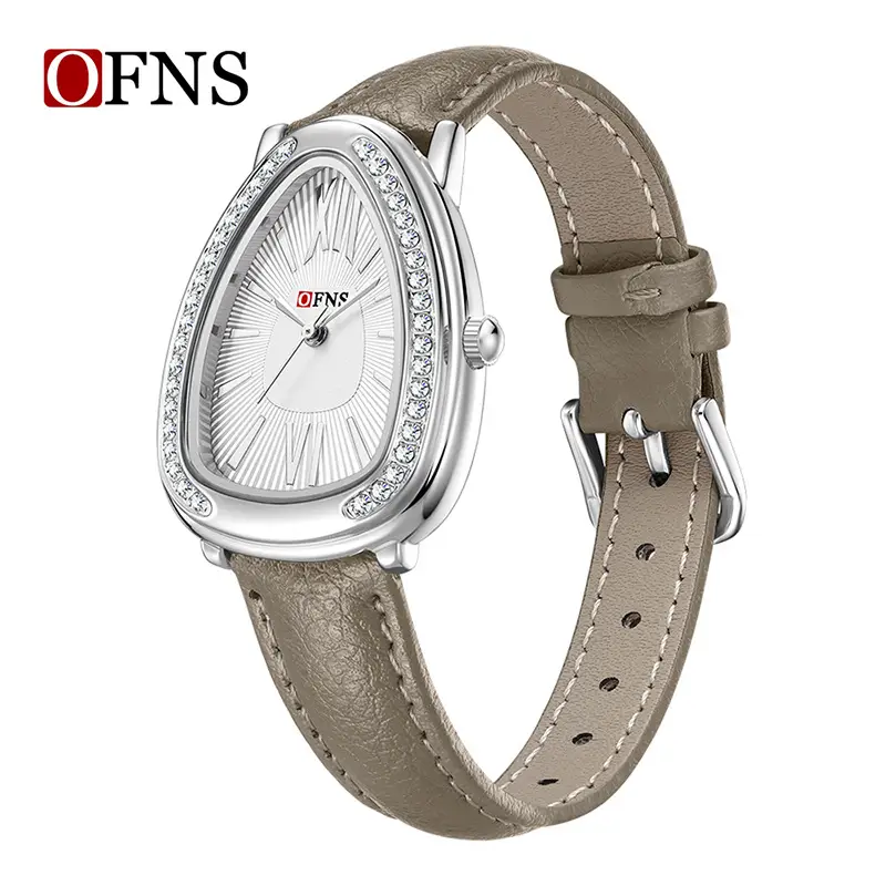 Women's Luxury Quartz Watch with Diamond Bezel and Black Belt - Image 4