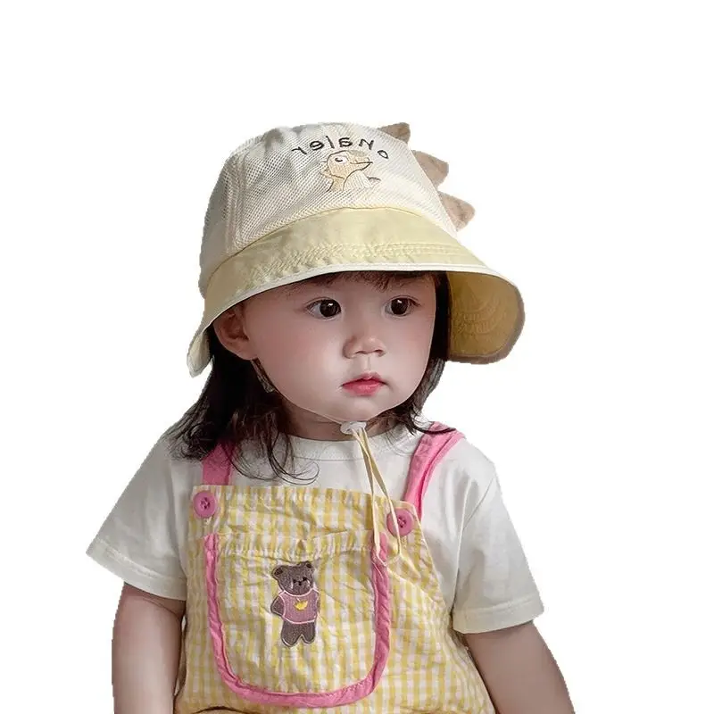 Baby Mesh Sun Hat with Cartoon Embroidery - Image 9