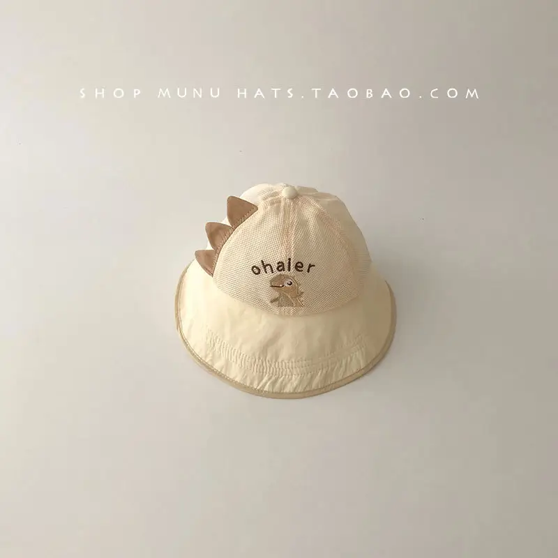 Baby Mesh Sun Hat with Cartoon Embroidery - Image 2
