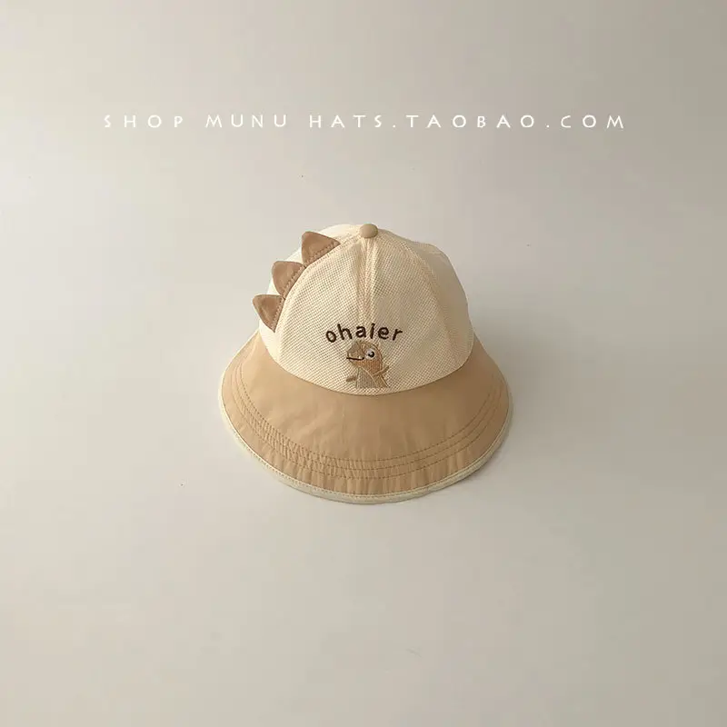 Baby Mesh Sun Hat with Cartoon Embroidery - Image 3