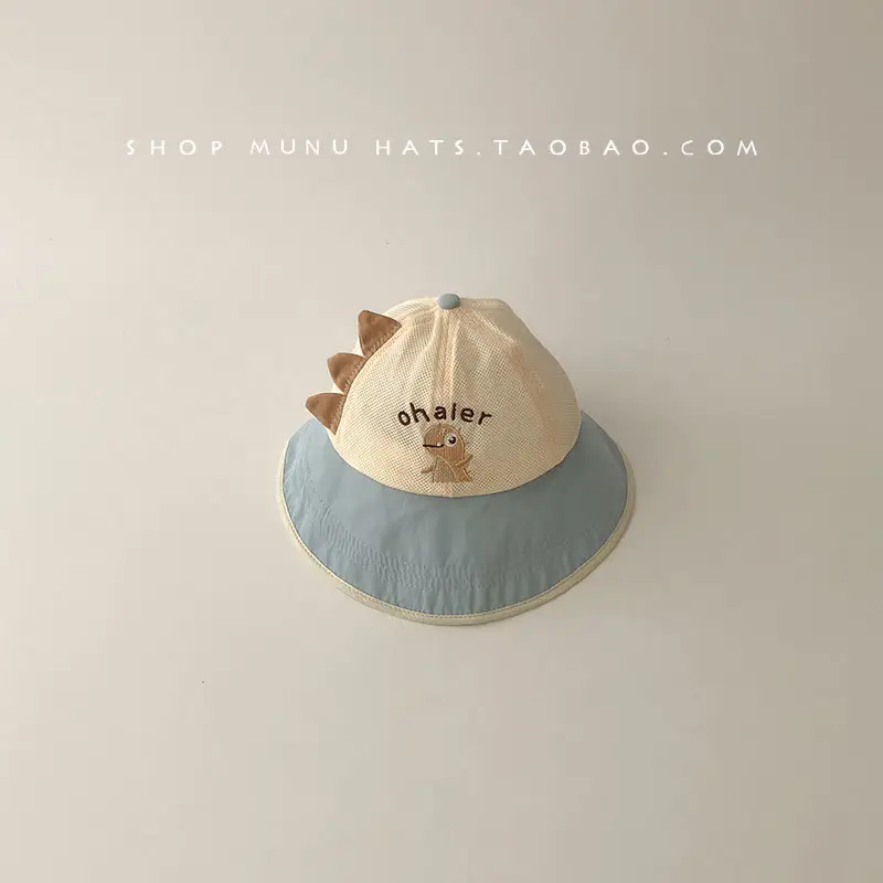 Baby Mesh Sun Hat with Cartoon Embroidery - Image 4