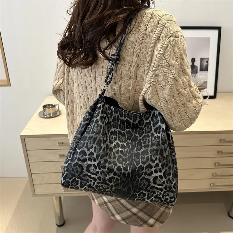 Women Leopard Print Crossbody Bag Large Capacity 2025