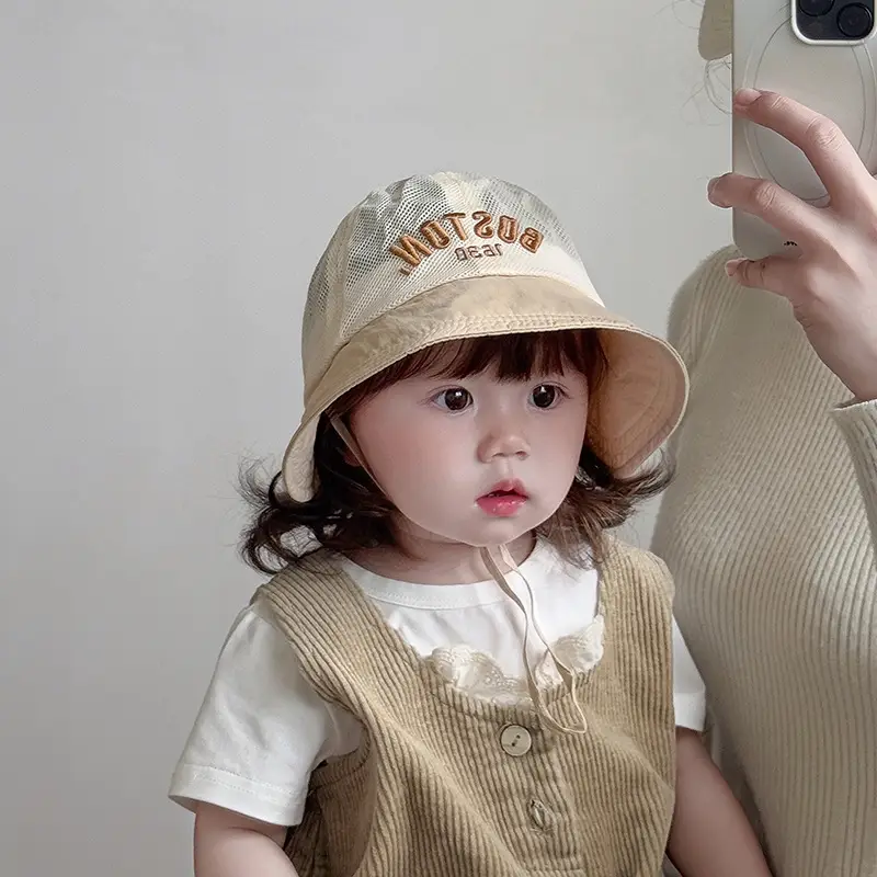 Baby's Mesh Sun Hat with "NUTY" Embroidery — feature 1