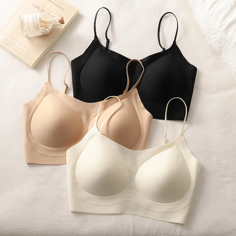 Original Size-Free Invisible Traceless Liquid Foundation Intimates for Women White t Opaque Spaghetti Straps Beautiful Back Bra Tube Top Cross-Border