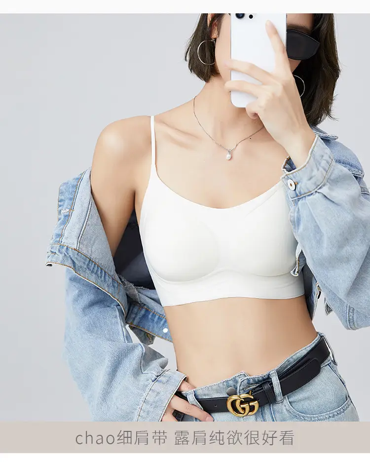 Original Size-Free Invisible Traceless Liquid Foundation Intimates for Women White t Opaque Spaghetti Straps Beautiful Back Bra Tube Top Cross-Border — feature 11