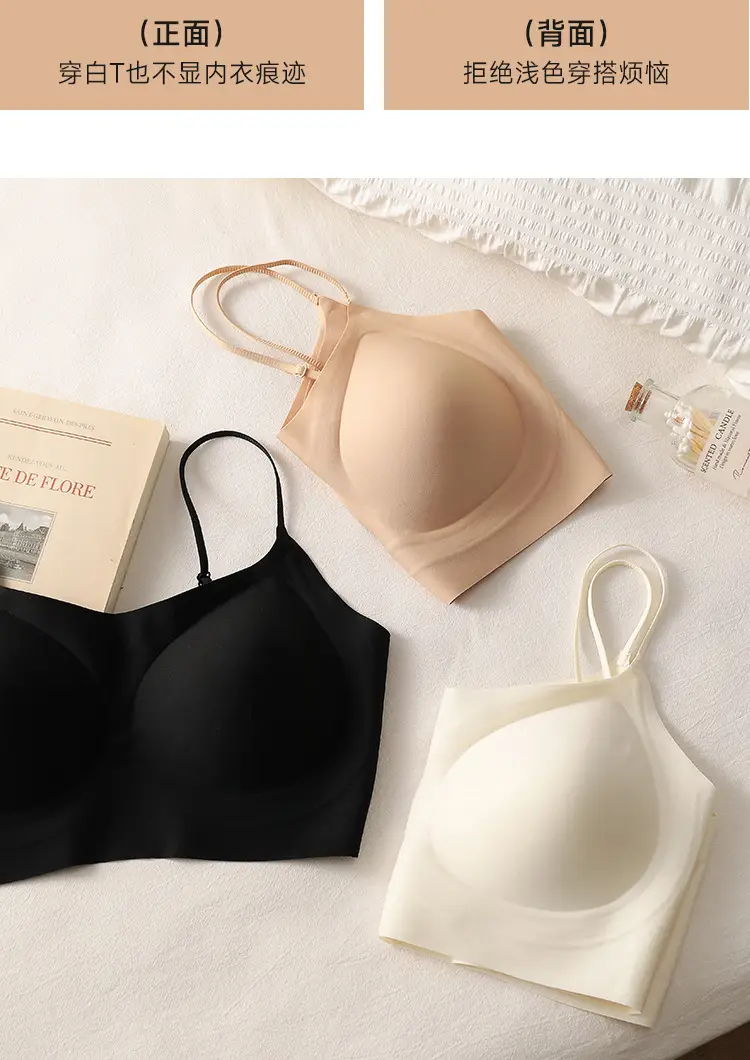 Original Size-Free Invisible Traceless Liquid Foundation Intimates for Women White t Opaque Spaghetti Straps Beautiful Back Bra Tube Top Cross-Border — feature 13