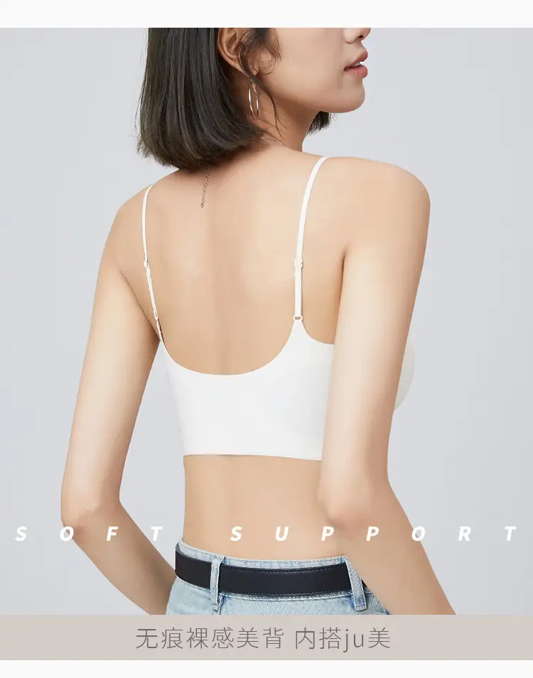 Original Size-Free Invisible Traceless Liquid Foundation Intimates for Women White t Opaque Spaghetti Straps Beautiful Back Bra Tube Top Cross-Border — feature 9
