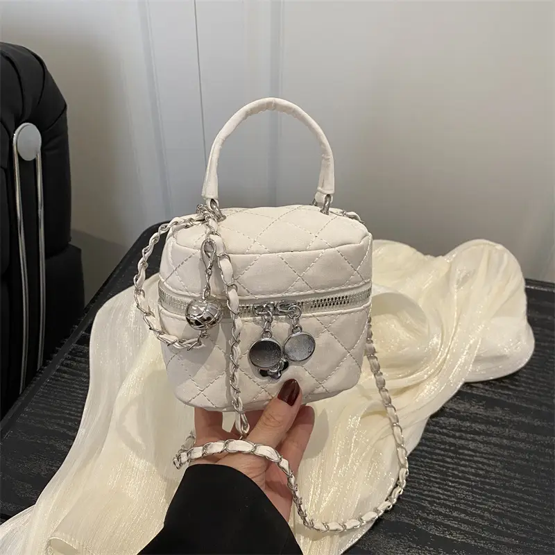 White Korean Style Bucket Bag Women 2025 - Image 7