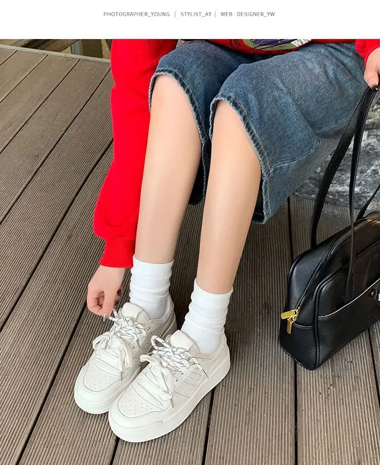Vintage Niche Board Shoes Women's Ins Trendy 2025 Spring New Thick-soled All-match Casual Sports Student Fashion Single-layer Shoes — feature 12