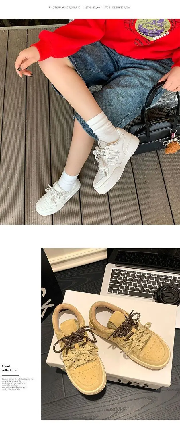 Vintage Niche Board Shoes Women's Ins Trendy 2025 Spring New Thick-soled All-match Casual Sports Student Fashion Single-layer Shoes — feature 5