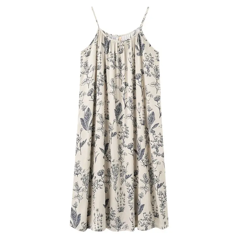 Chun Baifen Nightdress Women's Pajamas Summer Summer Ice Silk Camisole Summer High-end dress Retro Style