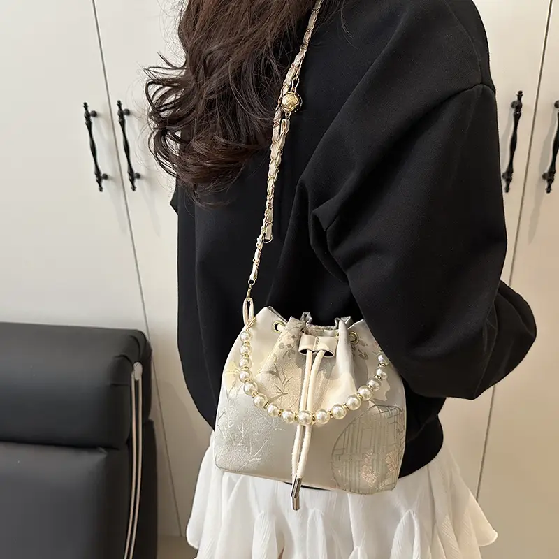 Pearl Chain Bucket Bag Women 2025 Summer - Image 9