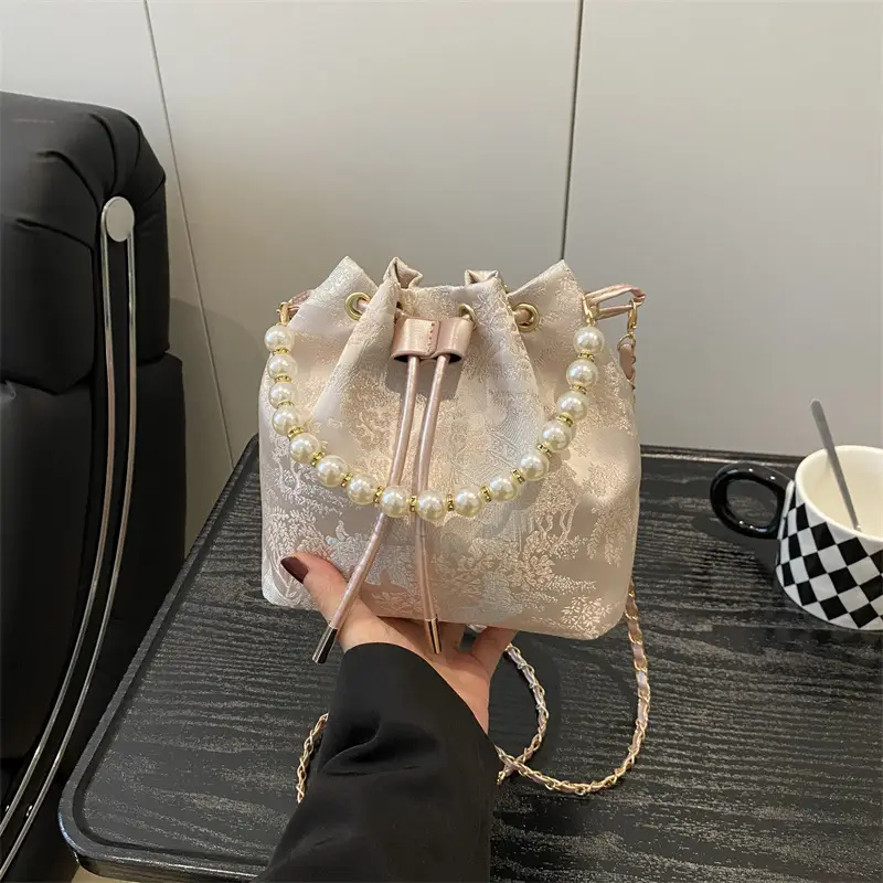 Pearl Chain Bucket Bag Women 2025 Summer - Image 2