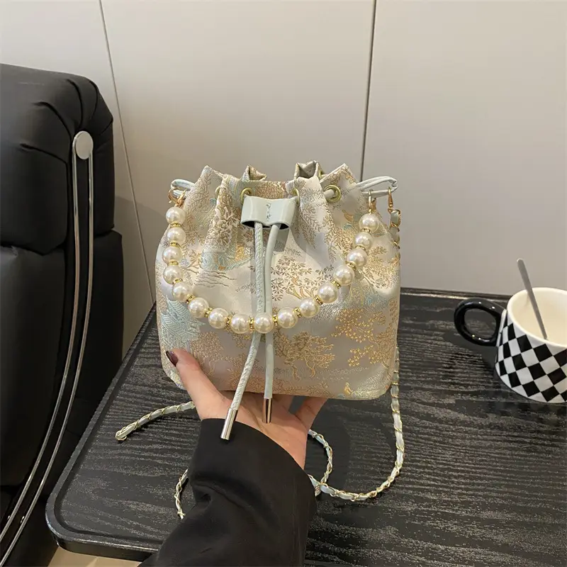 Pearl Chain Bucket Bag Women 2025 Summer - Image 3
