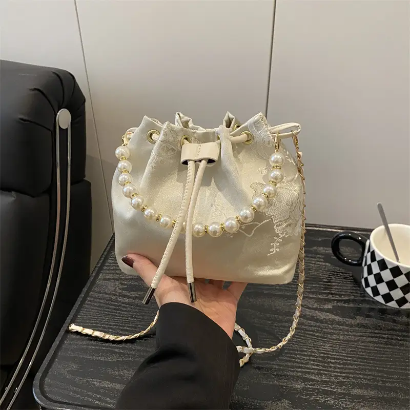 Pearl Chain Bucket Bag Women 2025 Summer - Image 4